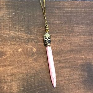Vanessa Mooney - Pink Stone Skull Necklace